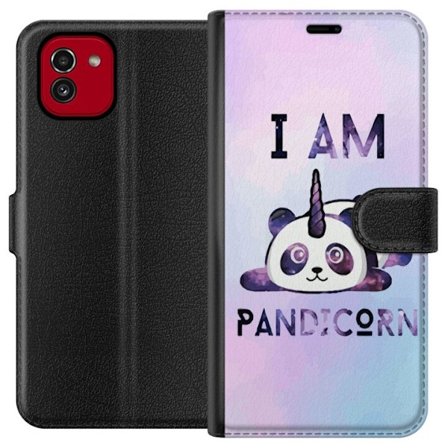 Yhteensopiva Lompakkokotelo Samsung Galaxy A03 Panda Kynärme