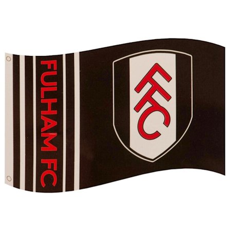 Fulham FC Wordmark Crest Flag One Size Svart/Vit/Röd