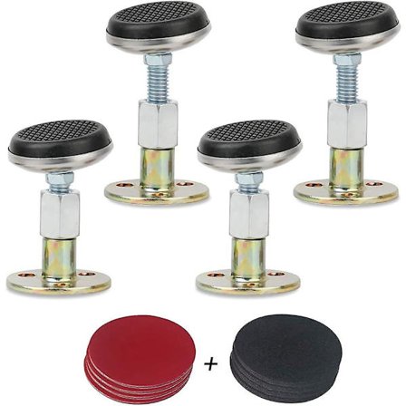 4 stk. Justerbart Sengerammestabilisator Værktøj, Gevindskåret Sengegærde Stoppere, Slut med Knirken, Beskytter Væggen mod Stød, Let at Installere (m 