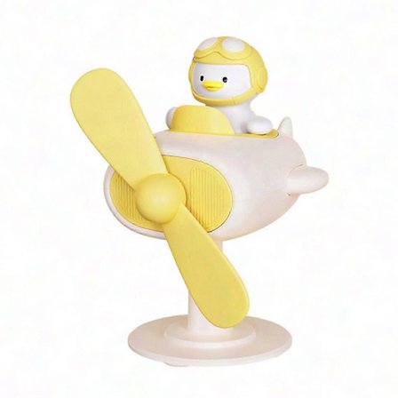 Liten klips-vifte med ledning, bærbar mini-bordvifte med solid klemme, andeformet gul personlig vifte for kontor og hjem