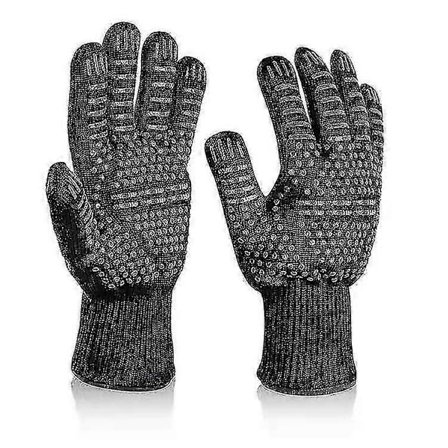 Grillhandsker Varmebestandige Grillhandsker 800 Grader Brandsikre Handsker Madlavningshandsker Bagehandsker Til Køkken & Grill Bbq Ovn Handsker, Sort 