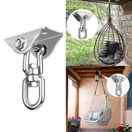 360 Hammock Chair Hanging Ceiling Mount Spring Snap Swivel Hooks Hardware Kit