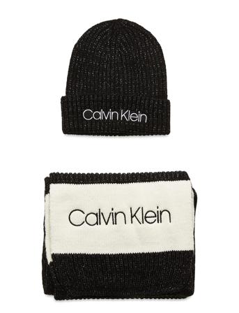 Beanie + Scarf 30X180 Black Calvin Klein