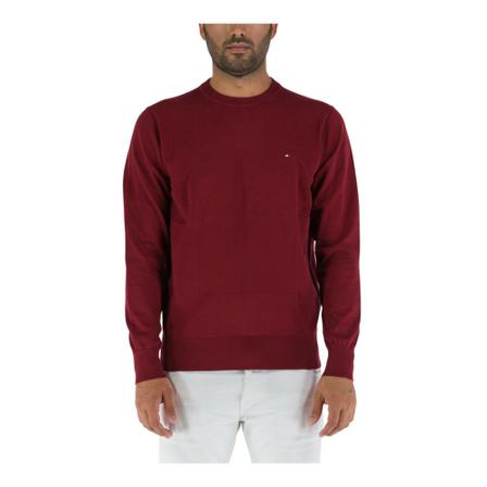 Tommy Hilfiger Round-neck Strik Rød, Herre Strik