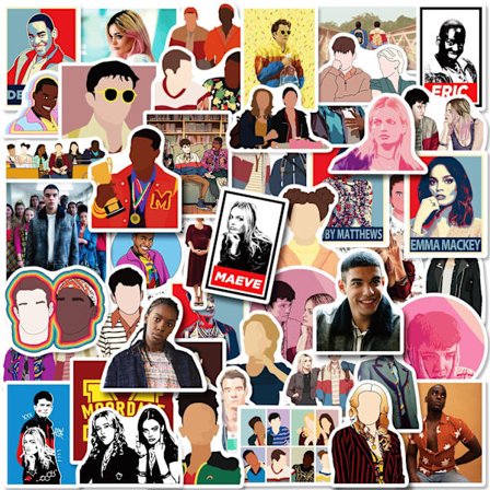 Sex Education Stickers, Sæt med 50, Vandtætte og UV-bestandige, Perfekte til alle dine gadgets