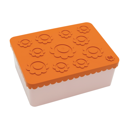 Blafre Matboks i plast treroms Blomst, Rosa/orange, 1 stk.