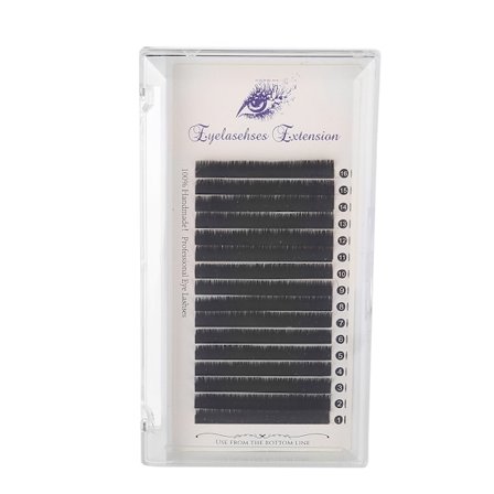16 rækker/bakker individuelle naturlige bløde falske øjenvippeforlængelser lange falske øjenvipper 0,05 D