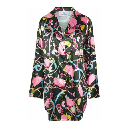Chiara Ferragni Collection, Printed Pajamas Set Zwart, Dames, Maat:XS,polyester