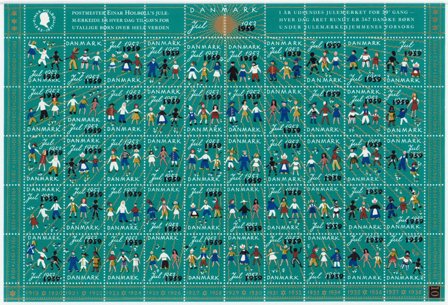 Danmark - Julemærkeark 1953/1959 - Takket - Ubrugt eller foldet