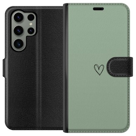 Yhteensopiva Lompakkokotelo Samsung Galaxy S23 Ultra Sydän Vihreä