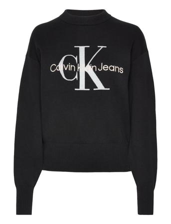 Monogram Loose Sweater Villapaita Musta Calvin Klein Jeans