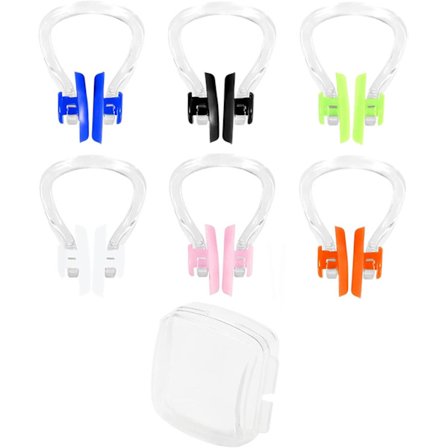 Nesklype for svømming, 6 stk silikon svømme neseklyper med etui for voksne og nybegynnere