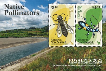 New Zealand - Hjemmehørende bestøvere - Postfrisk miniark