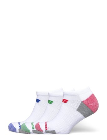 New Balance Performance Cushioned No Show 3 Pack - White - M