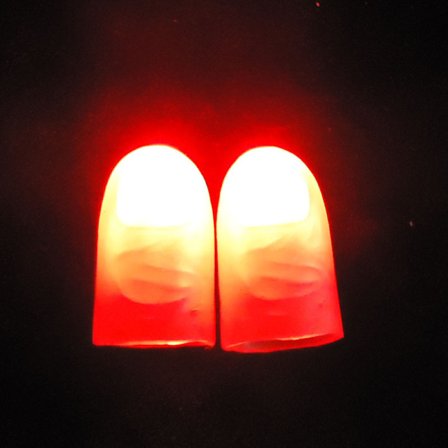 2 Røde Magiske Finger Lys Op Tommelfinger Spidser Led Finger Lampe Tommelfingre Lig