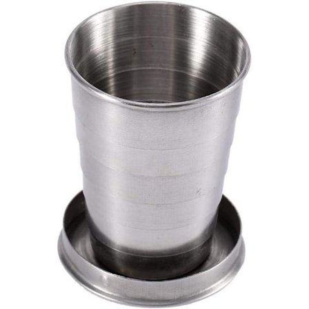 Hopfällbar Resemugg S/M/L Rostfritt Stål Campingmugg Nyckelring (M) Design Infällbar Teleskopisk Mugg