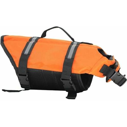 Flytväst för hundar, simträning, flytväst för hundar med justerbart snäpplås och reflexremsor, orange, S