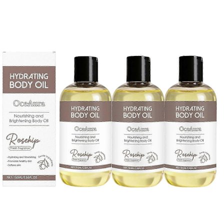 1-3X Fuktighetsgivende Kroppsolje - Fuktighetsgivende Kroppsolje, Ikke-Fettete Formel for Myk, Glatt Hud - Helt Naturlig, Lett og Nærende