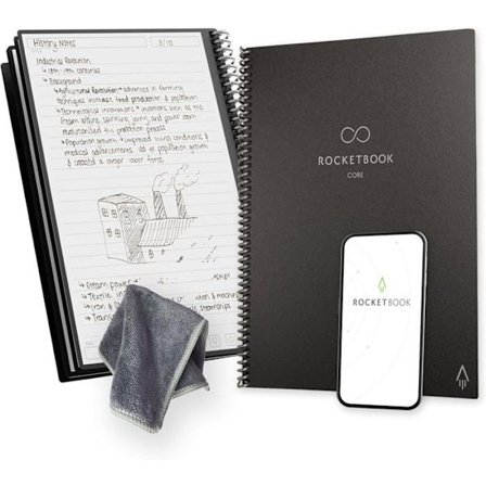 Rocketbook Core Återanvändbar Anteckningsbok 21x29,7cm Svart - Linjär, Ansluten, Raderbar