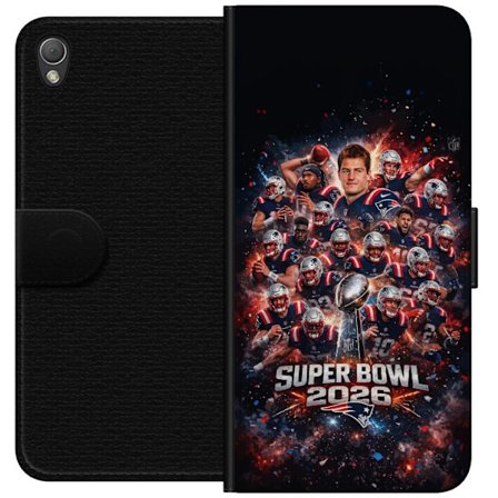 Kompatibelt Lommeboketui til Sony Xperia Z3 Super Bowl 2026 plakat med New England Patriots og NFL-trofe i eksplosiv sportsdesign