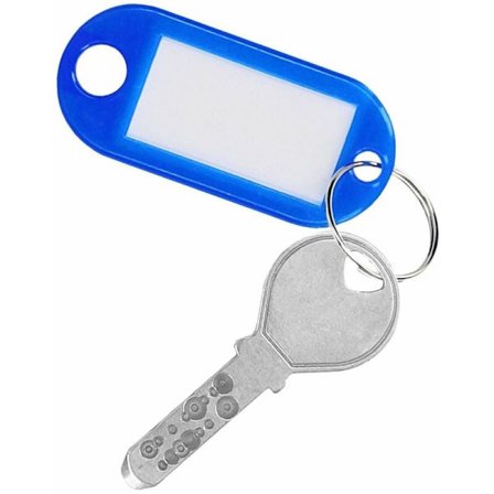 20 x nøgletags, skrivbare nøgletags, blå nøgleringe til markering