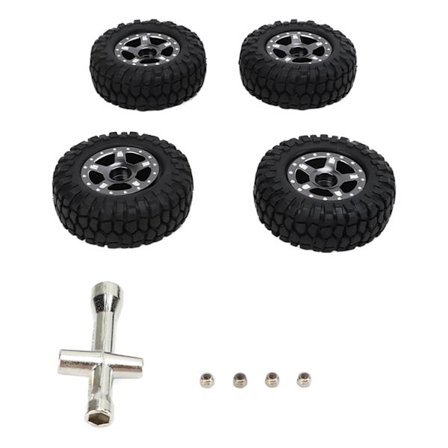 RC-auton renkaat ja vanteet Axial SCX24 -mallille 1/24 mittakaavassa, kaukosäädöllä ohjattavan auton päivitystarvikkeet, titaani