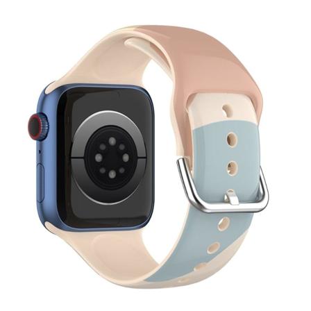 Apple Watch (41mm) flerfarvet silikone-urrem - Morandi Lysebrun / Blå / Sand Multicolor