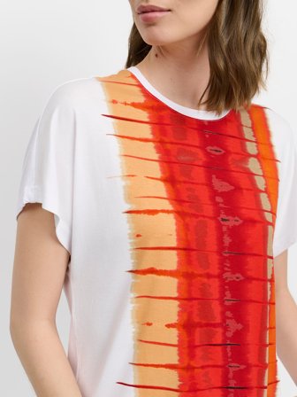 BRANDTEX - Kortærmet T-shirt - Rød - Mønstret