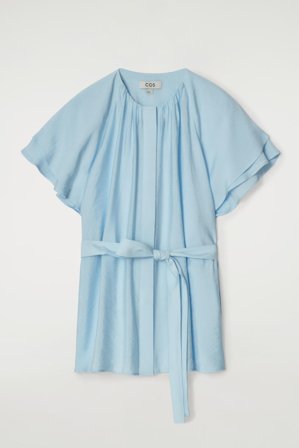 COS Women's Layered Belted Blouse in Blue