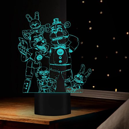 Five Nights at Freddy's LED-yövalo 3D-illuusiolamppu 7 värillä kosketusohjauksella USB-virralla Lastenhuoneen sisustukseen syntymäpäivä- ja 