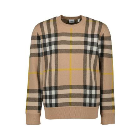 Burberry, Checked jumper Beige, Heren, Maat:M