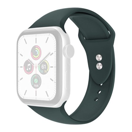 Apple Watch Series 8 (41mm) enkel silikone-urrem - Sortliggrøn