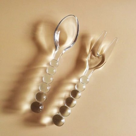 Lasinen ruokailuvälineistö - Lasinen lusikka - Haarukka - Haarukat - Ruokailuvälineet