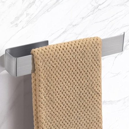 Självhäftande vägghängd handdukshållare, ingen borrning, rostfri handdukstork för badrum och kök, 25 cm