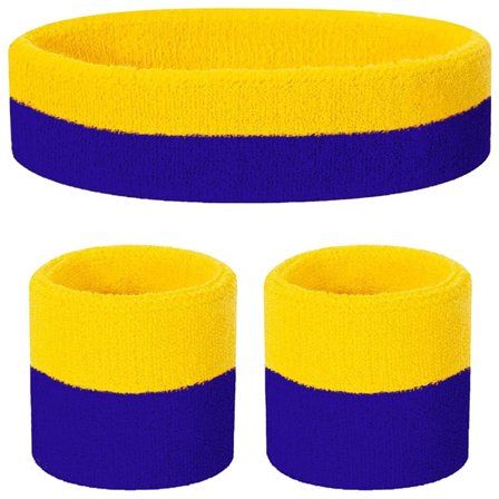 Svettband Blå/Gul 3-pack