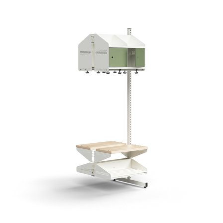 Garderobenschrank ENTRY, Anbaumodul, bodenstehend, 1800 x 600 x 600 mm, weiß/grün