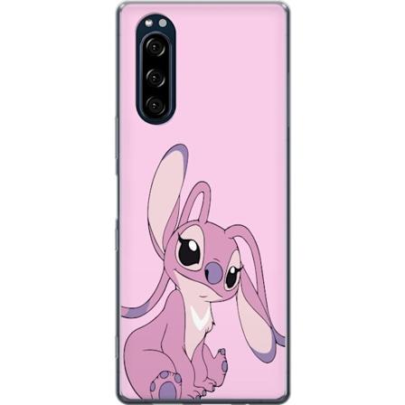 Sony Xperia 5 Genomskinligt Skal Stitch rosa