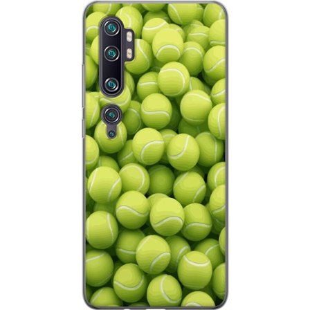 Kompatibel Mobilcover til Xiaomi Xiaomi Mi Note 10 Pro Mønster af grønne tennisbolde i høj detalje, sporty motiv med gentagende tekstur og stærke
