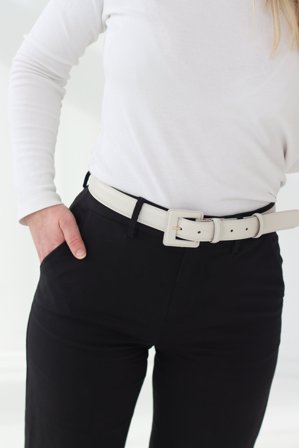 Nappa Leather Belt Ivory 95