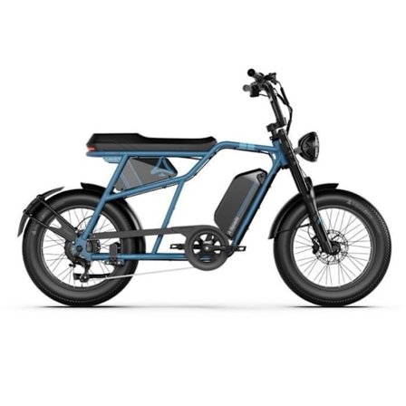 A-Spadz CAVET Air Fatbike Elektrisk – Med fodstøtter – 20 Tommer – Motor 250W – 7 Gear – Rækkevidde 100 km – Blå