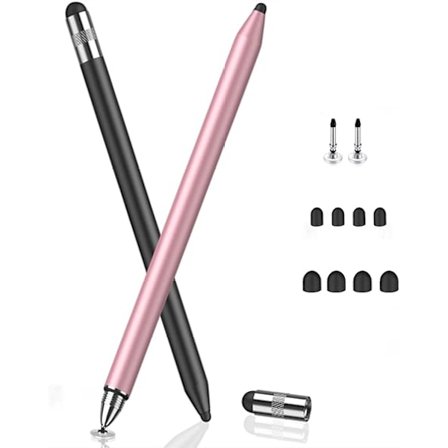 MEKO 3 i 1 Stylus Pennor för Pekskärmar, Hög Känslighet & Precision Kapacitiv Stylus för Apple iPad iPhone k-Svart/Roséguld)