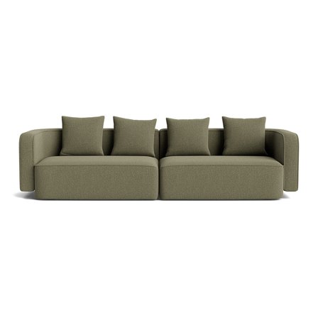 Fiore 3 personers sofa, Nordic Grøn - Komfortabel 3-personers sofa - 306x99x87cm - Slidstærk sofa med formstabilt PU skum og skumgranulat