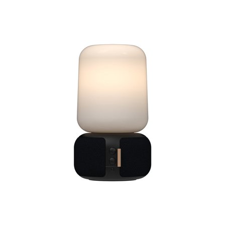 Kreafunk - aLOOMI Lampe/Højtaler - Stereo Play, True Trådløs Stereo, Bluetooth 5.0 - LED-lampe - Voice Assistant Black