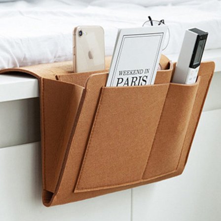 Sengside Felt Opbevaringspose Med Lommer Seng Sofa Skrivebord Hængende Organiser