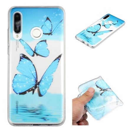 Butterfly läder Samsung Galaxy M20 fodral - Genomskinlig