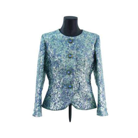 Saint Laurent Vintage Pre-owned Wool outerwear , Blauw , Dames , Maat: L Vintage Tops