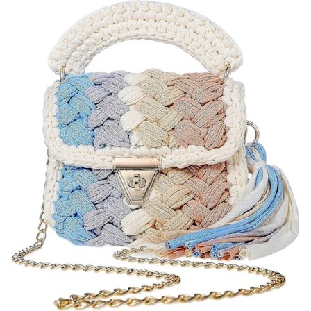 Strikket clutch taske til kvinder, aften clutch taske til kvinder, håndtag tote taske, hæklet bryllupsfest taske