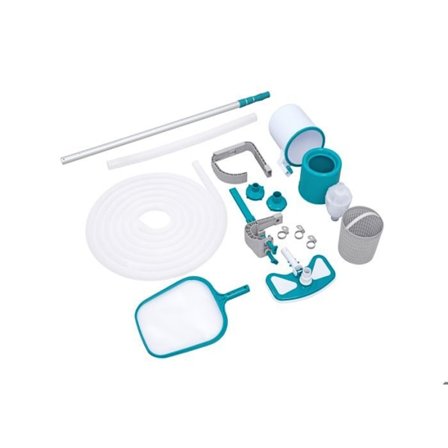 BESTWAY Deluxe pool maintenance kit with skimmer, vacuum cleaner, and leaf net