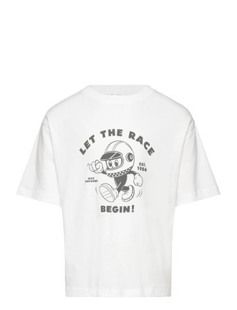 Short-Sleeved Printed T-Shirt White Mango