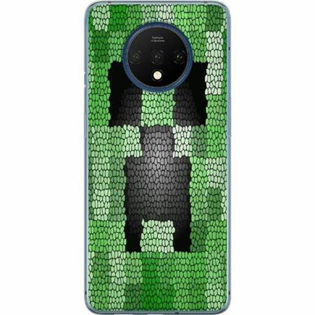 Oneplus 7t Genomskinligt Skal Creeper / Minecraft